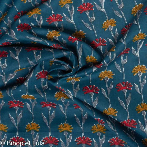 Tissu Block Print Indien Dhabba
