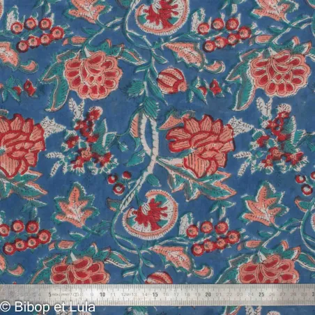 Tissu Block Print Indien Poosa