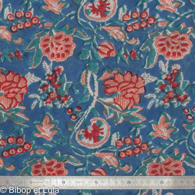 Tissu Block Print Indien Poosa