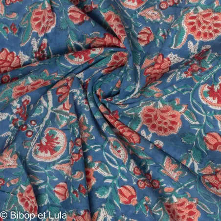 Tissu Block Print Indien Poosa