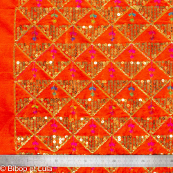 Tissu indien Bollywood brodé de sequins Naraja - Bibop et Lula
