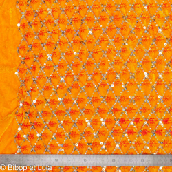 Tissu indien Bollywood brodé de sequins Losange - Bibop et Lula