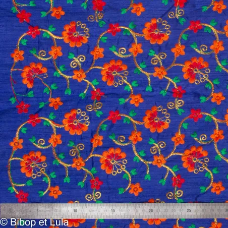 Tissu indien Bollywood brodé de sequins Badjera