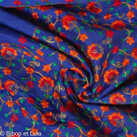 Tissu indien Bollywood brodé de sequins Badjera