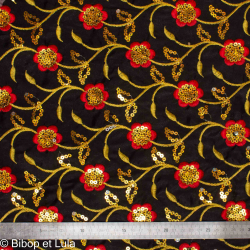 Tissu indien Bollywood brodé de sequins Siangan - Bibop et Lula