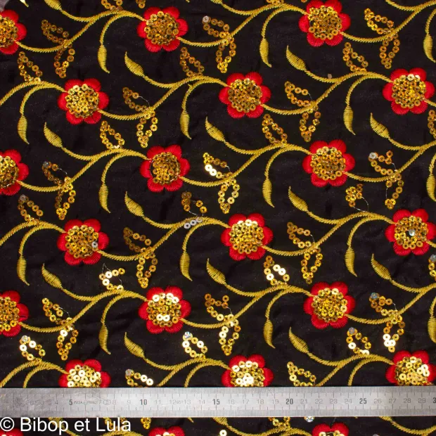 Tissu indien Bollywood brodé de sequins Siangan