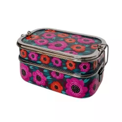 Boite Bento Inox peinte à la main Indore - Bibop et Lula