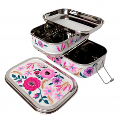 Boite Bento Inox peinte à la main Kandla - Bibop et Lula