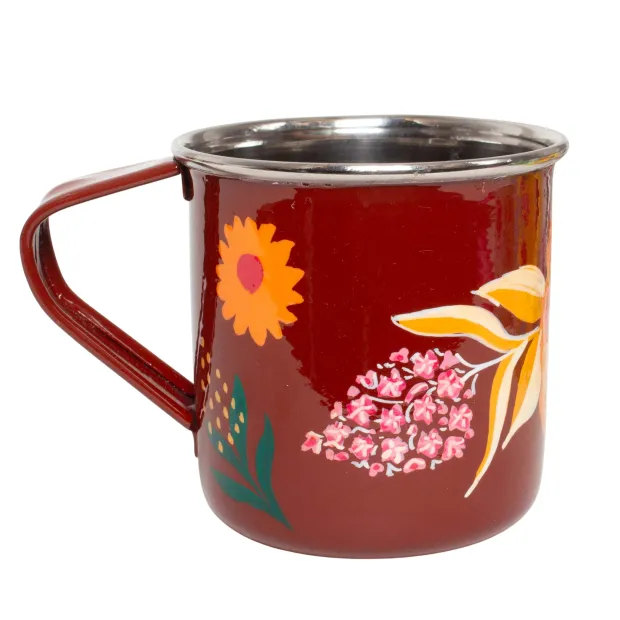 Tasse inox peinte à la main Mandi