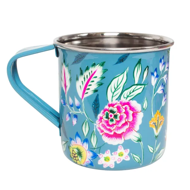 Tasse inox peinte à la main Pondichery