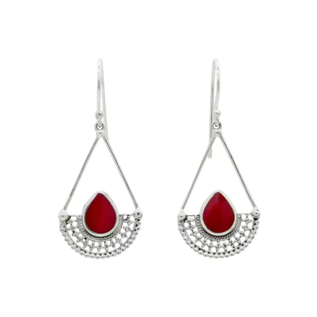 Boucles d'oreilles justice rouge