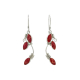 Boucles d'oreilles argent bourgeons rouge - Bibop et Lula
