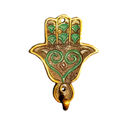 Patère, porte-manteau mural, bronze, Main de Fatma - Bibop et Lula