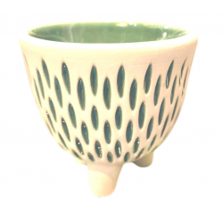Petit Pot en Céramique Traits Verts - Bibop et Lula