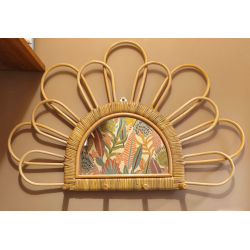 Miroir rotin et fibres naturelles, diamètre 65cm - Bibop et Lula