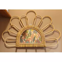 Miroir rotin et fibres naturelles, diamètre 65cm - Bibop et Lula