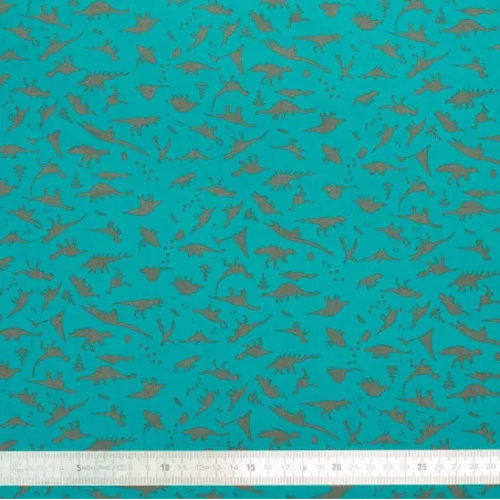 Coupon tissu 1 mètre Dino blue