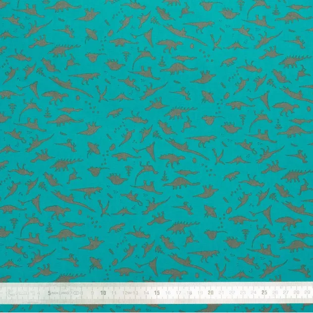 Coupon tissu 1 mètre Dino blue