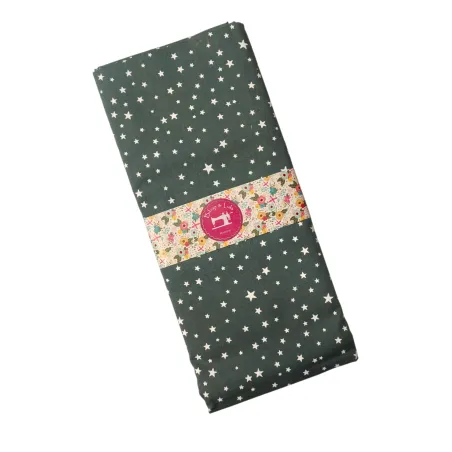 Coupon tissu 1 mètre Mini Leaves ciel
