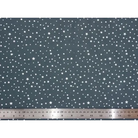 Coupon tissu 1 mètre Grey stars