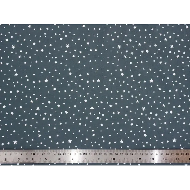 Coupon tissu 1 mètre Grey stars