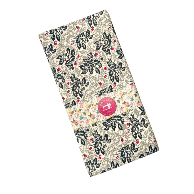 Coupon tissu 1 mètre White leaves 
