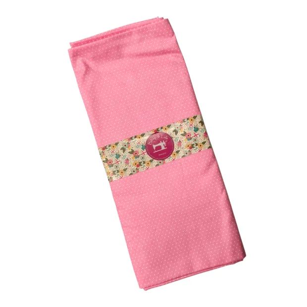 Coupon tissu 1 mètre Petits pois rose bonbon