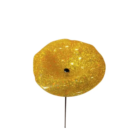 Fleurs en verre transparent jaune orangé moucheté coquelicots - Grand