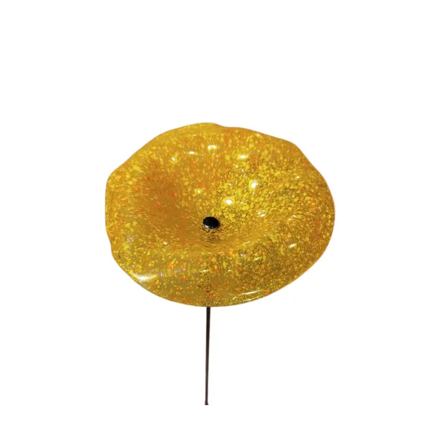 Fleurs en verre transparent jaune orangé moucheté coquelicots - Grand