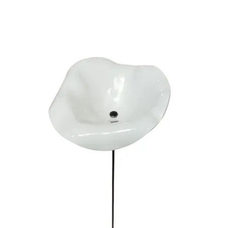 Fleurs en verre blanche coquelicots - Grand