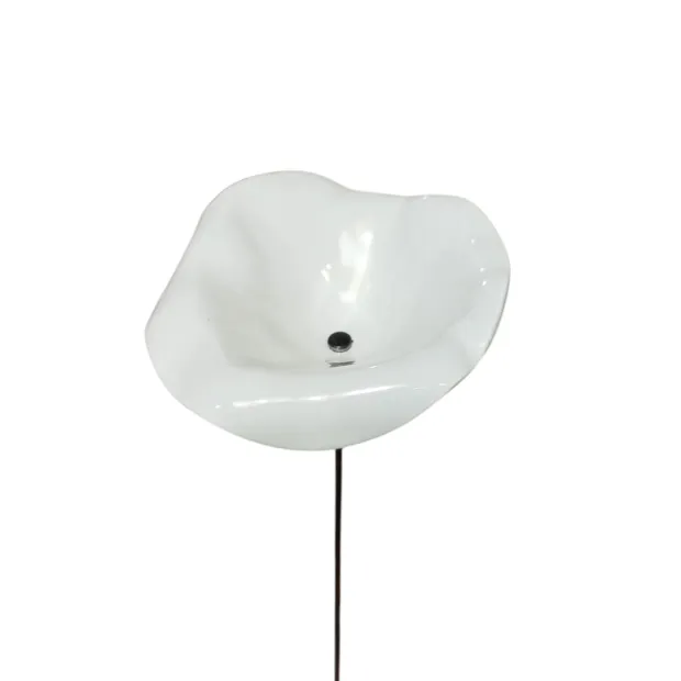 Fleurs en verre blanche coquelicots - Grand