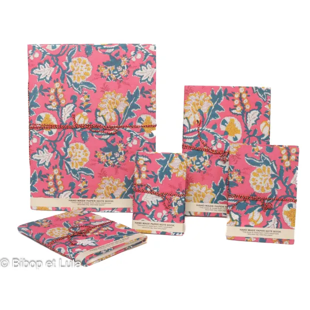 Carnets tissu Champa, papier recyclé