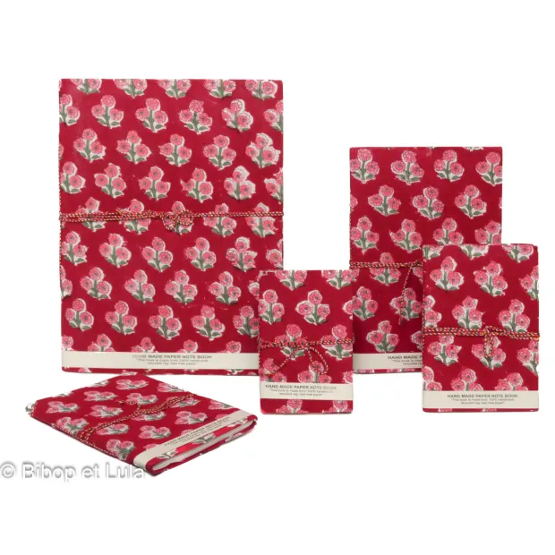 Carnets tissu Rohini, papier recyclé