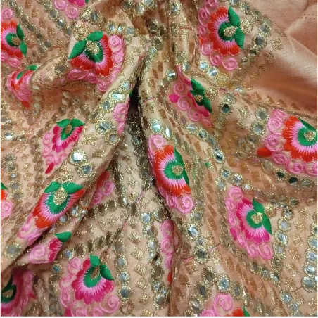 Tissu indien Bollywood Sonbarsa brodé de sequins