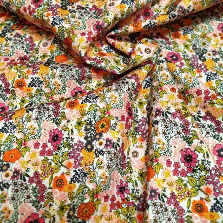 Tissu coton Foisonnement orange
