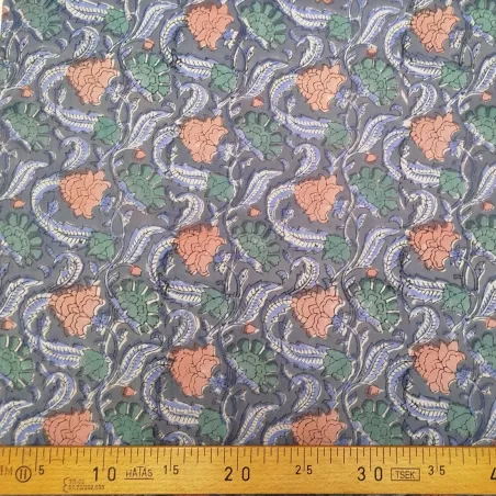Tissu Block Print Indien Guna