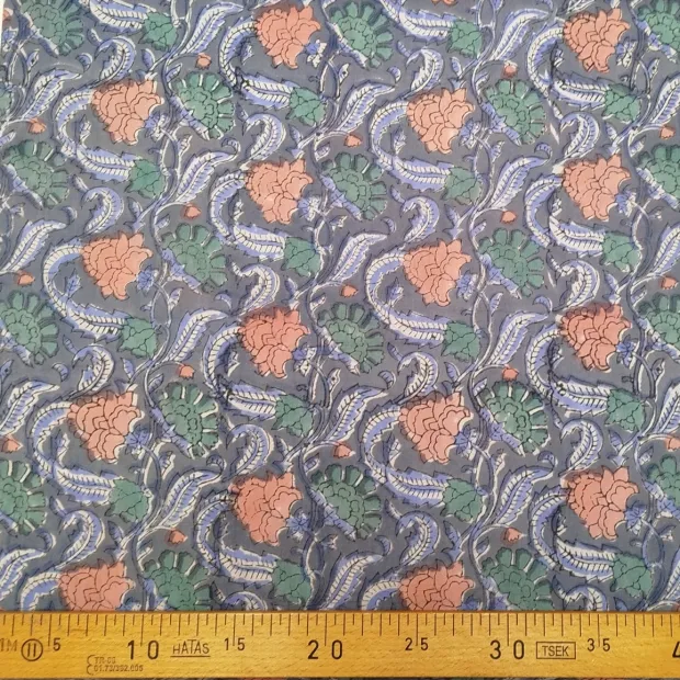 Tissu Block Print Indien Guna