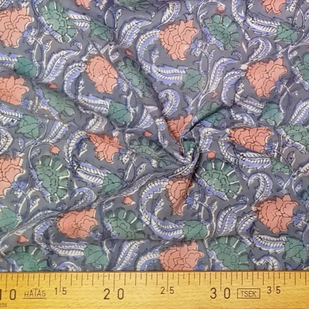 Tissu Block Print Indien Guna
