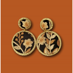 Boucles d'oreilles Lalita Brodée noire - Bibop et Lula