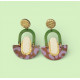 Boucles d’oreilles Hestia Vert & violet - Bibop et Lula