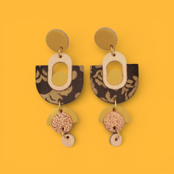 Boucles d’oreilles Psyché cuir marron - Bibop et Lula