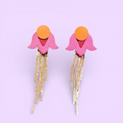 Boucles d’oreilles Calypso Orange & Rose - Bibop et Lula