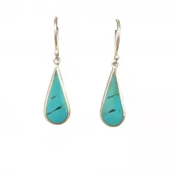 Boucles d'oreilles pendantes argent Gouttes turquoise - Bibop et Lula