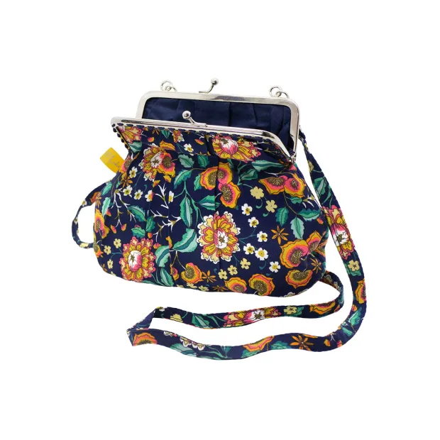 Petit sac rétro à clip Indigo Bloom
