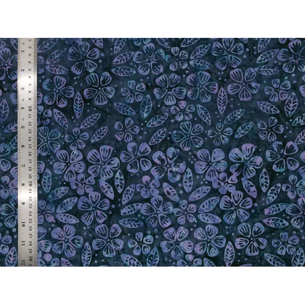 Tissu coton Batik Violette bleu