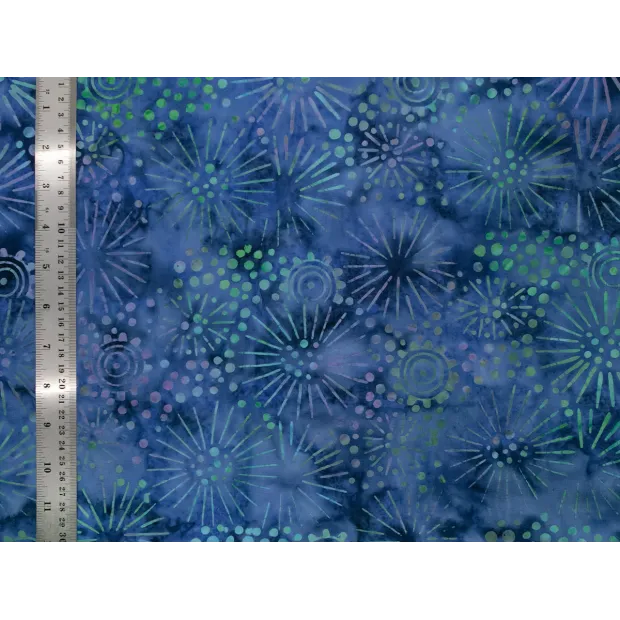 Tissu coton Batik Artifice bleu