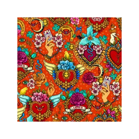 Coton bio Amulettes vermillon