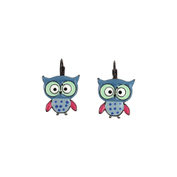 Boucles d'oreilles Chouette bleu - Bibop et Lula