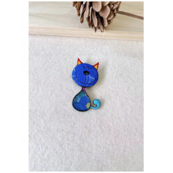 Broche Chat bleu - Bibop et Lula