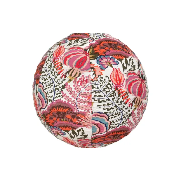 Lampion tissu boule japonaise rond Majorelle vert